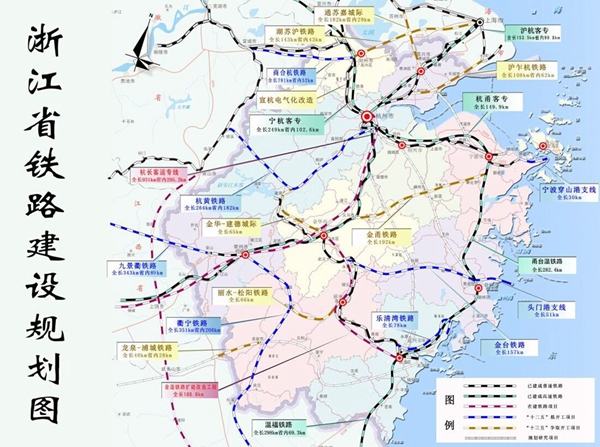 浙江铁路建设规划图