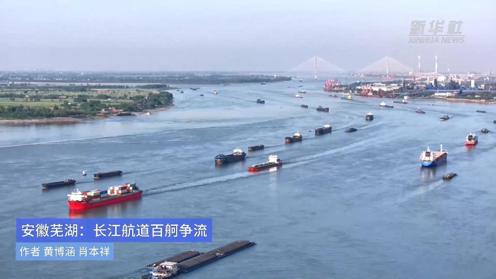 安徽芜湖：长江航道百舸争流