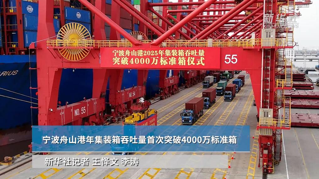宁波舟山港年集装箱吞吐量首次突破4000万标准箱