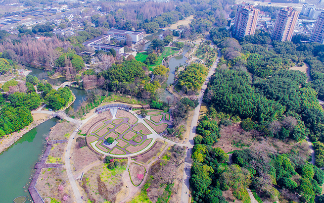 【飞“阅”中国】鸟瞰上海植物园“春”色